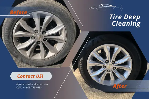 b-ftire before and after images of a tire cleaning by jnz